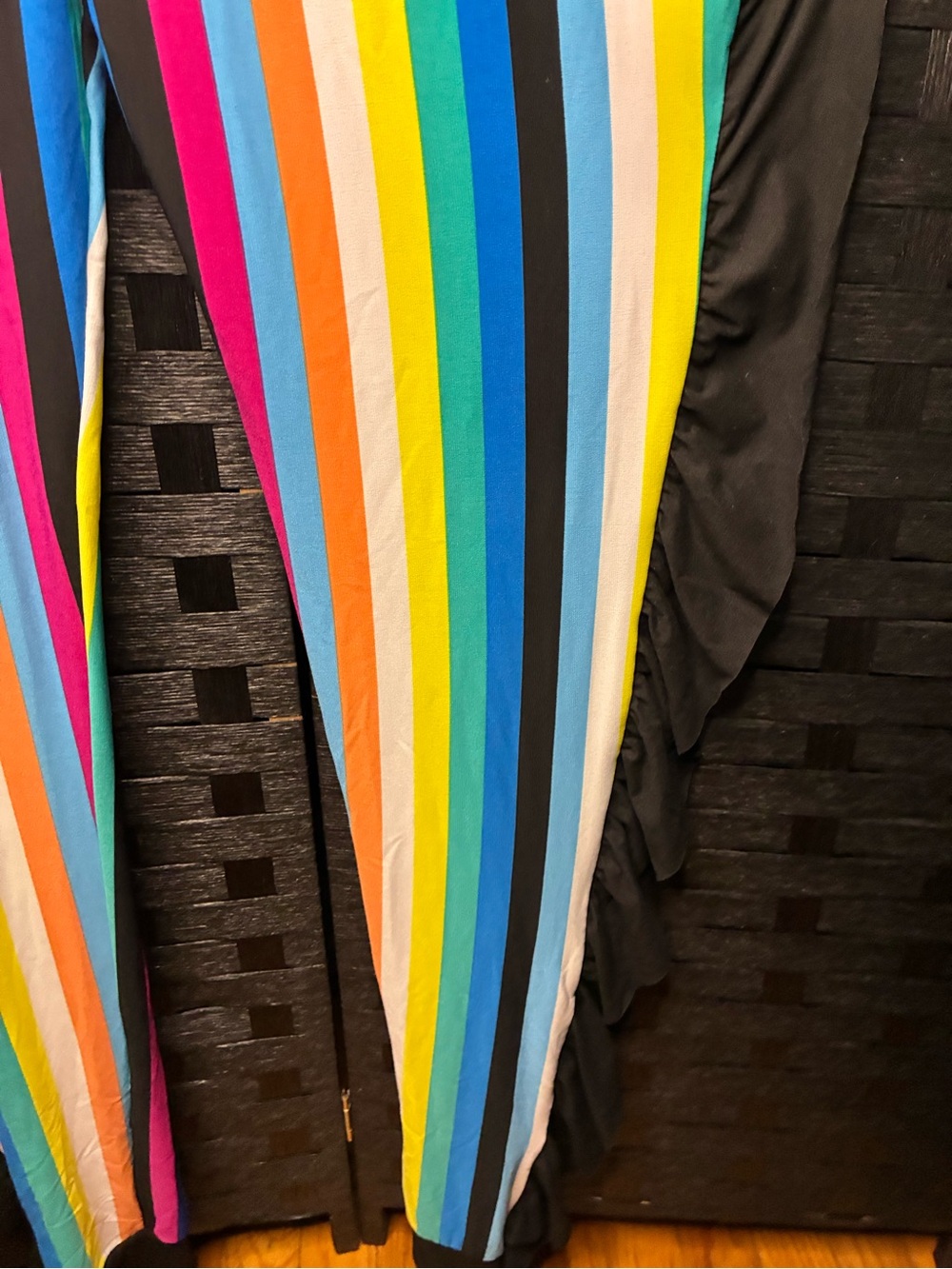 Women’s Multicolor Stripe Jumpsuit with Black Trim - Picture 4 of 9